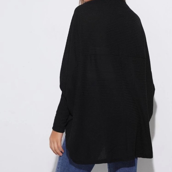 Soft rib knit cardigan sweater dolman sleeve red - Picture 5 of 13